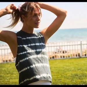 Free People Movement gray/white tie dye tank